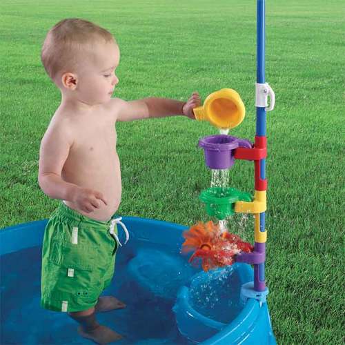 Бассейн STEP2 для малышей с зонтиком (фото, Бассейн STEP2 для малышей с зонтиком - водяная мельница и чашки-воронки в комплекте)