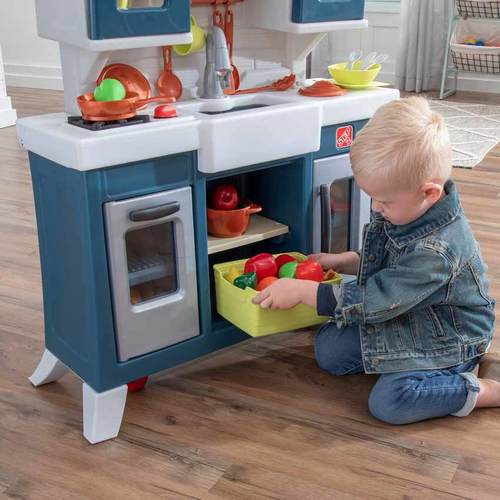 Детская кухня STEP2 Модерн (фото, Открытые полки для овощей и кухонной посуды)