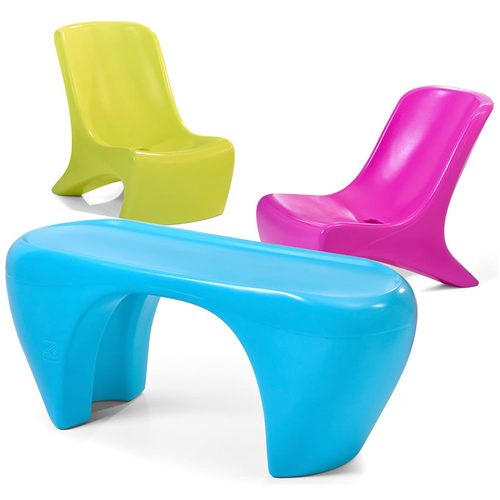 Столик со стульями STEP2 Детский шик (фото, Разноцветный набор детской мебели STEP2)